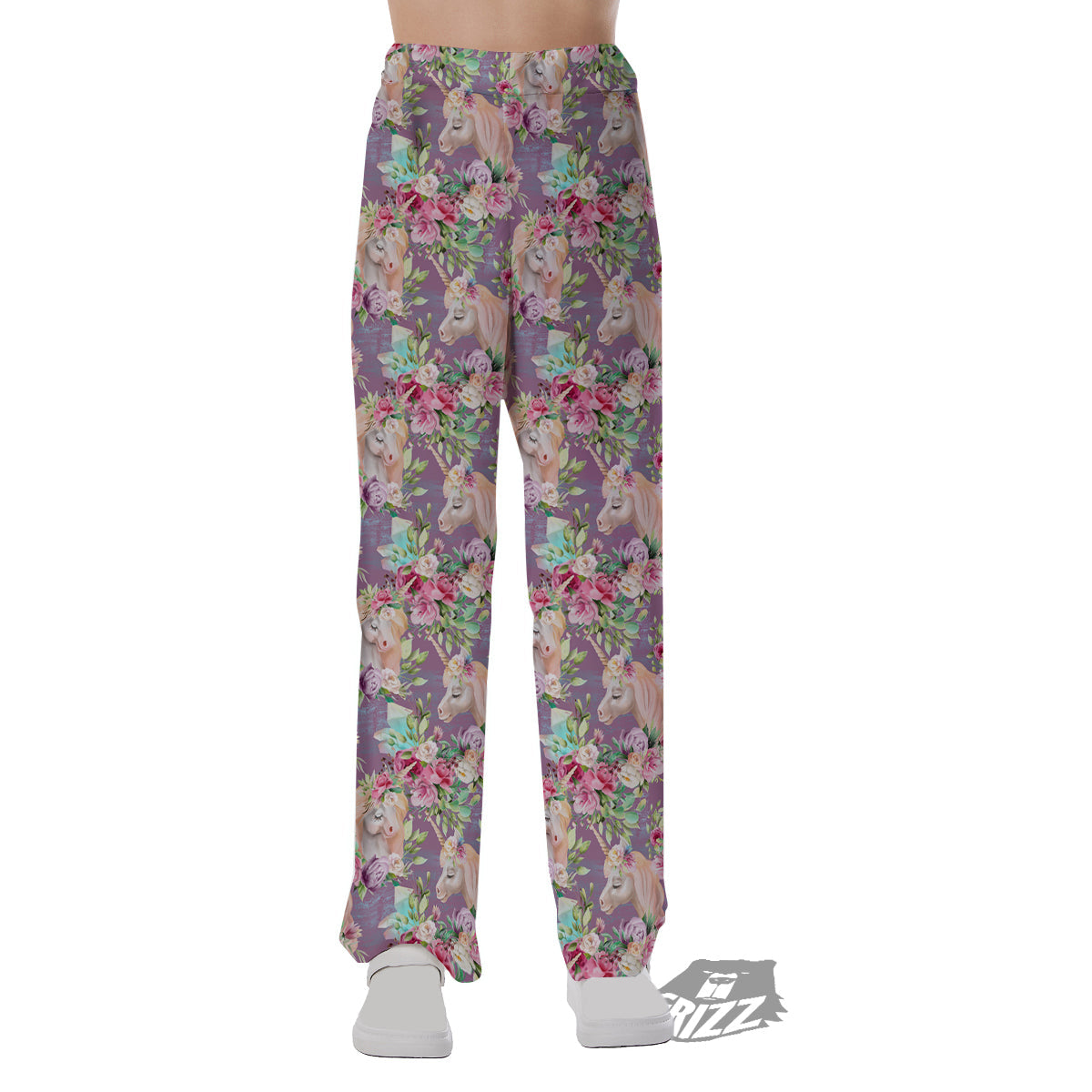 Unicorn Magic Floral Print Pattern Pajama Pants-grizzshop