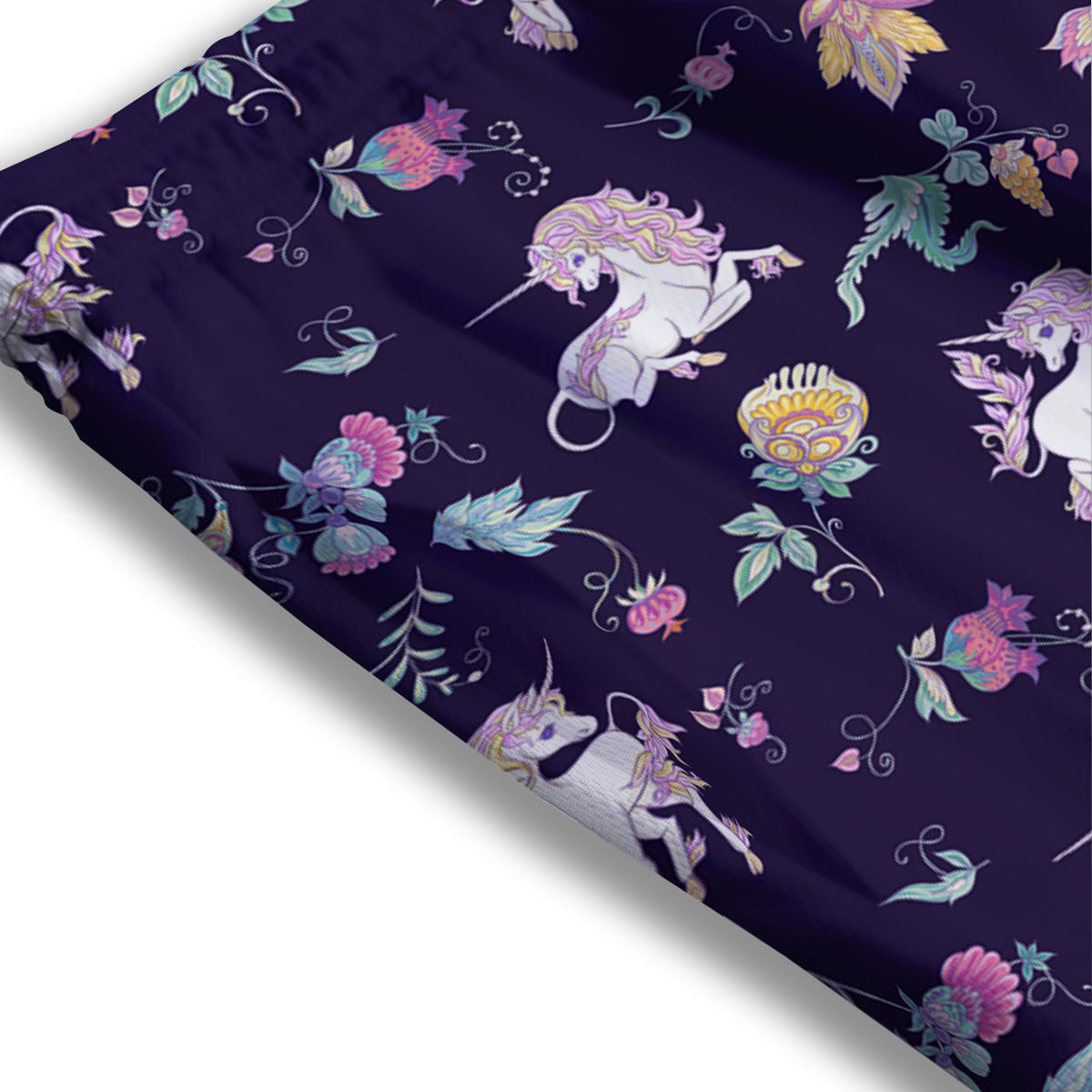 Unicorn Night Floral Print Pattern Mesh Shorts
