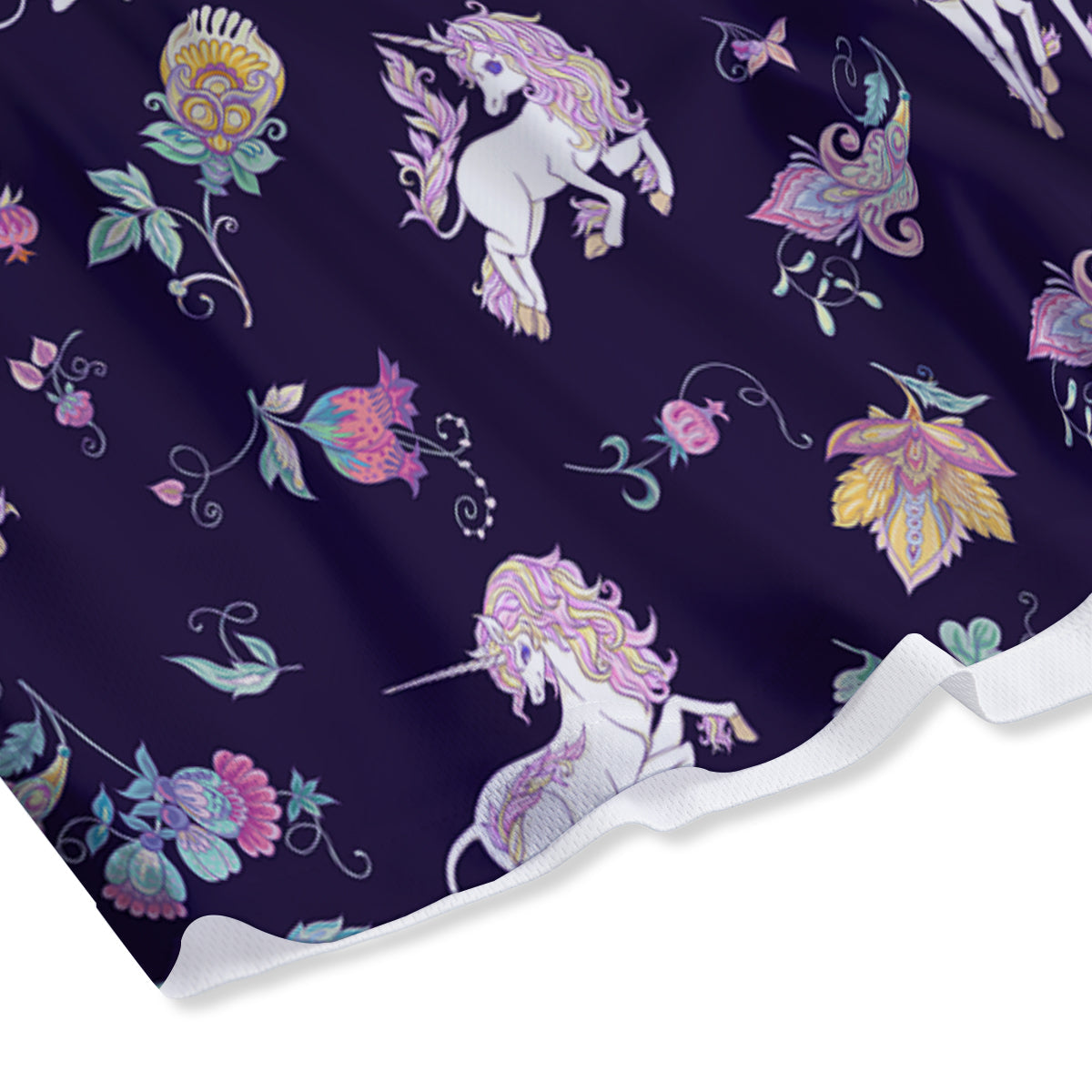 Unicorn Night Floral Print Pattern Mesh Shorts