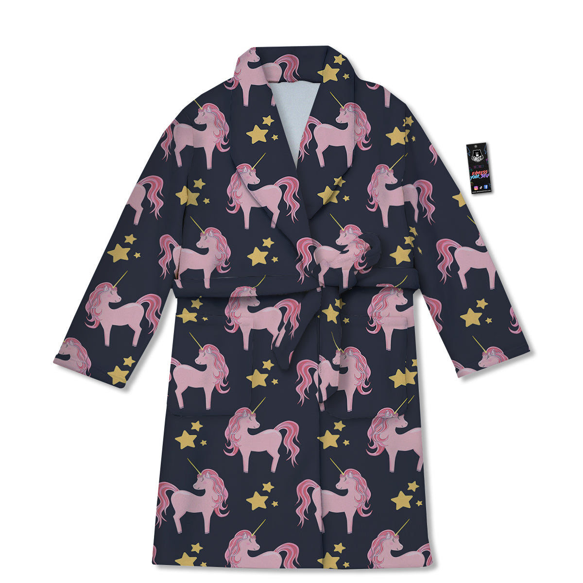 Unicorn Night Star Print Pattern Bathrobe-grizzshop
