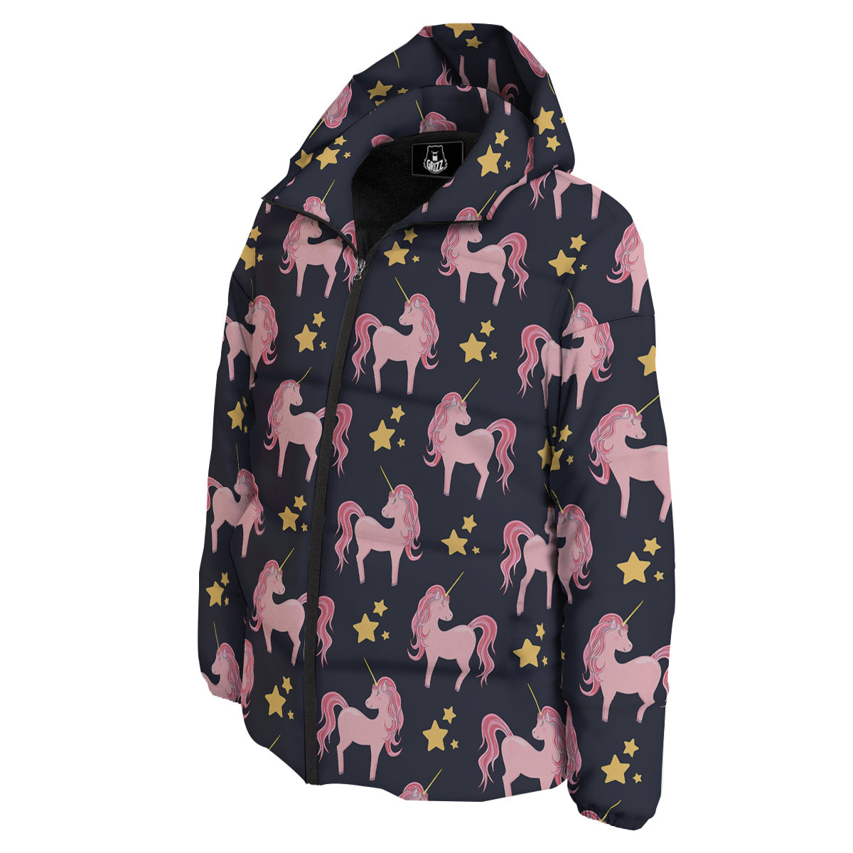 Unicorn Night Star Print Pattern Down Jacket-grizzshop