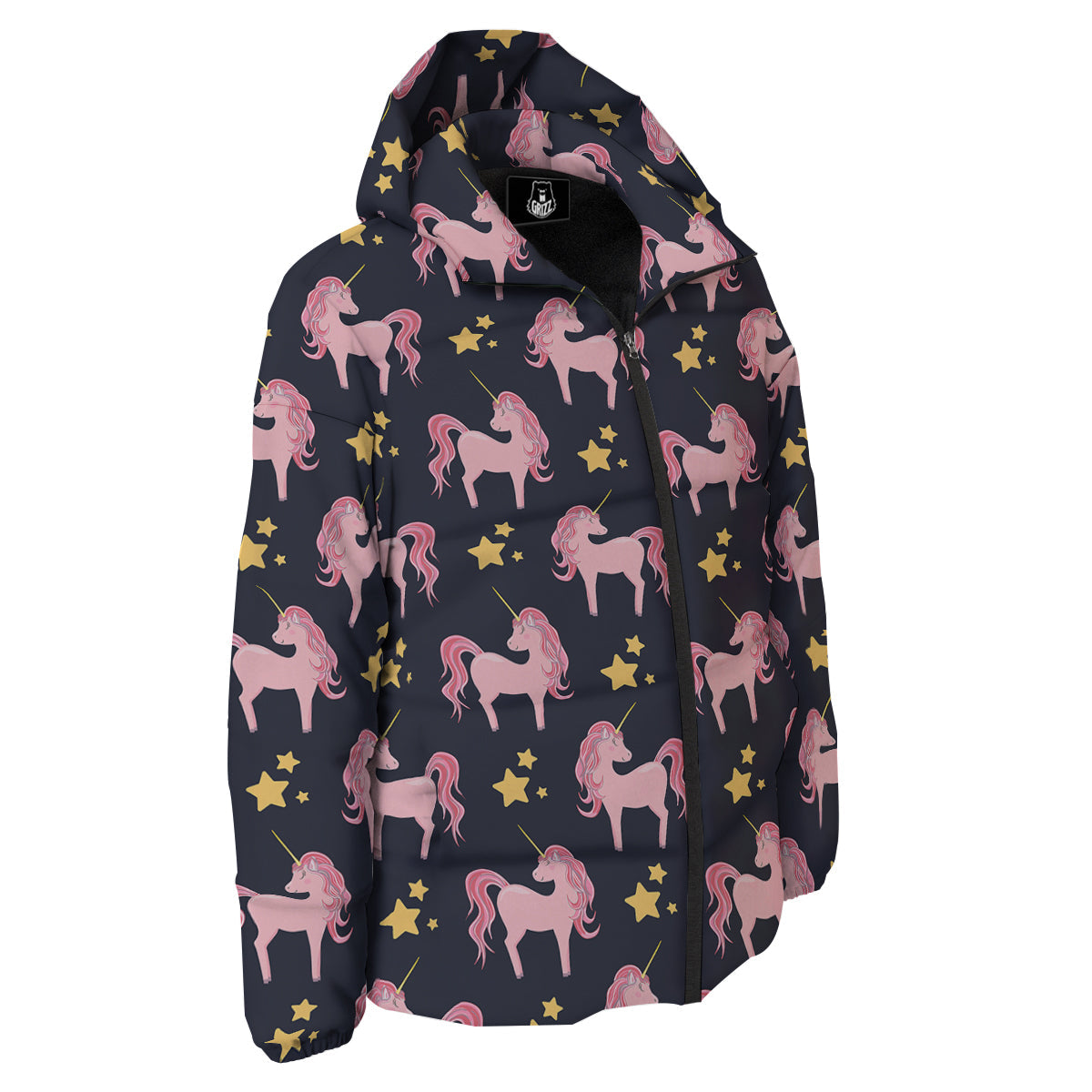 Unicorn Night Star Print Pattern Down Jacket-grizzshop