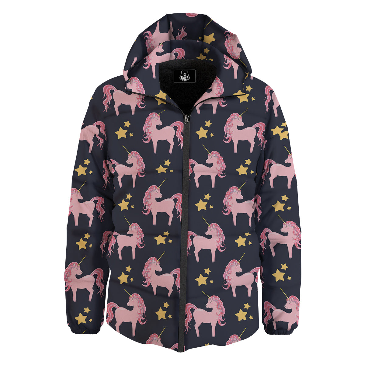 Unicorn Night Star Print Pattern Down Jacket-grizzshop