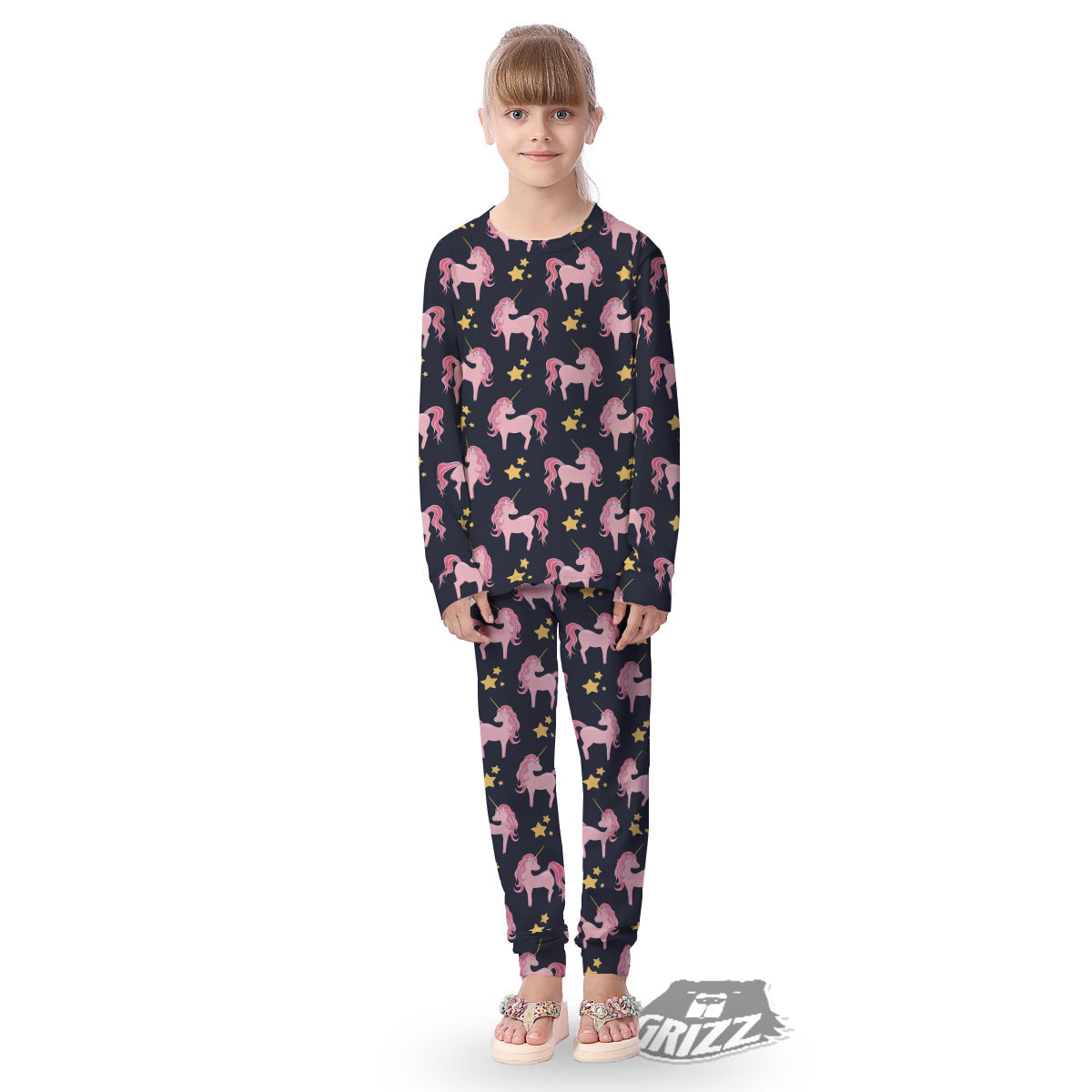 Unicorn Night Star Print Pattern Kid's Pajamas-grizzshop