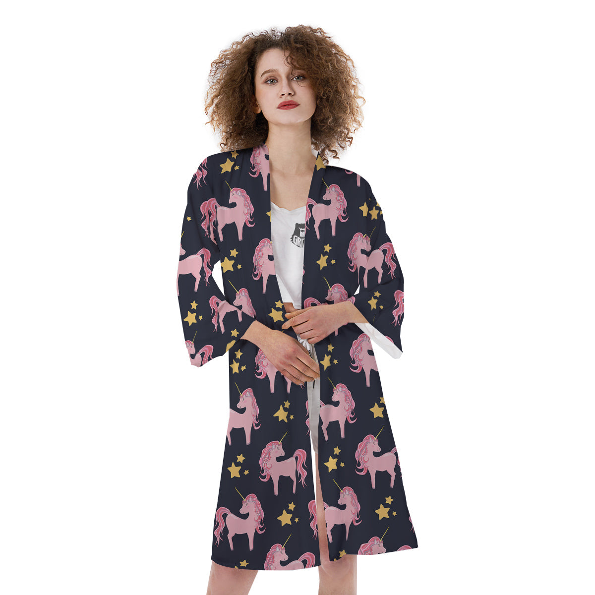 Unicorn Night Star Print Pattern Kimono-grizzshop