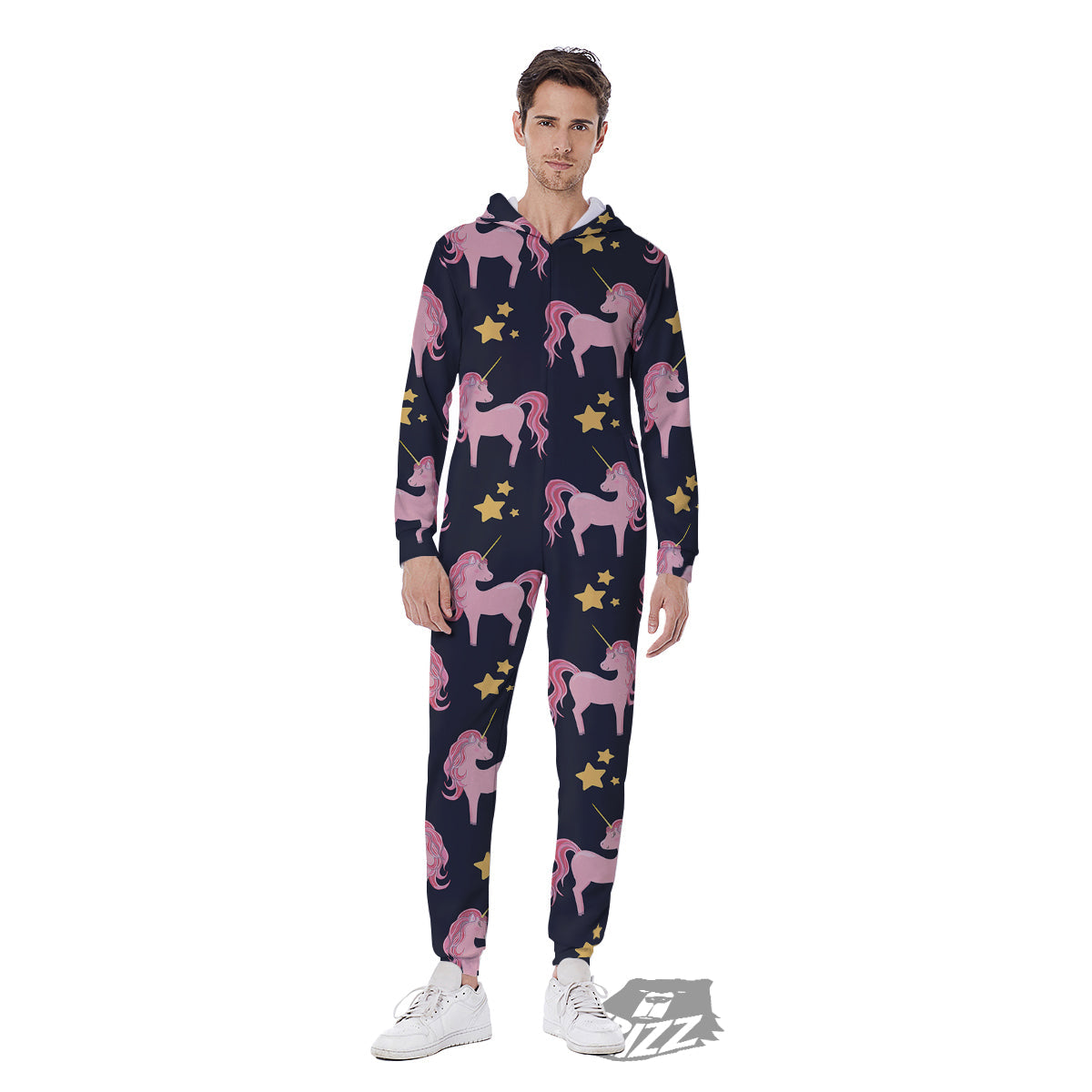 Unicorn Night Star Print Pattern Men's Jumpsuit-grizzshop
