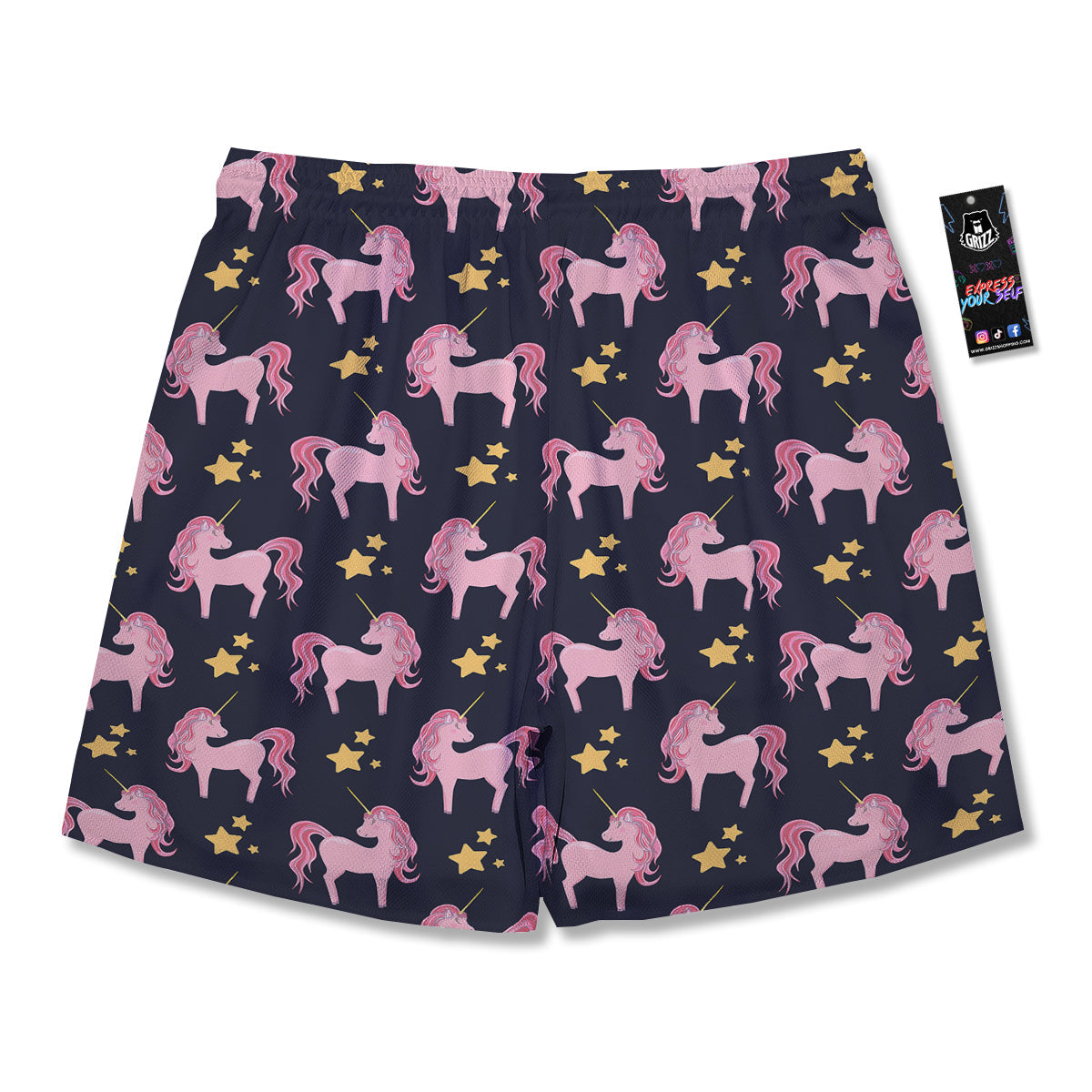 Unicorn Night Star Print Pattern Men's Running Shorts-grizzshop