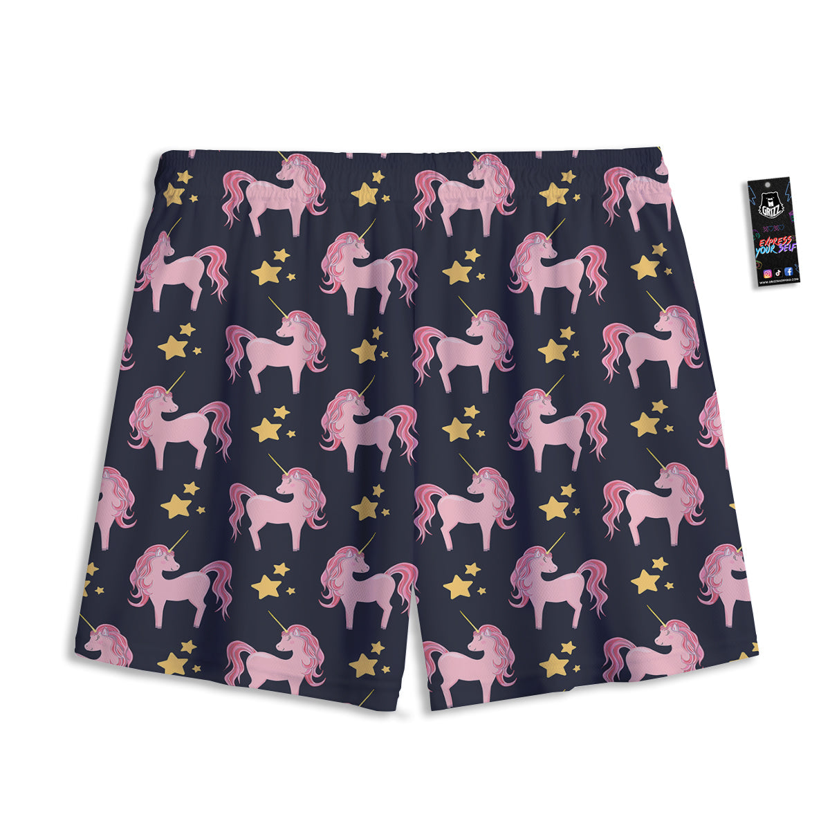 Unicorn Night Star Print Pattern Mesh Shorts