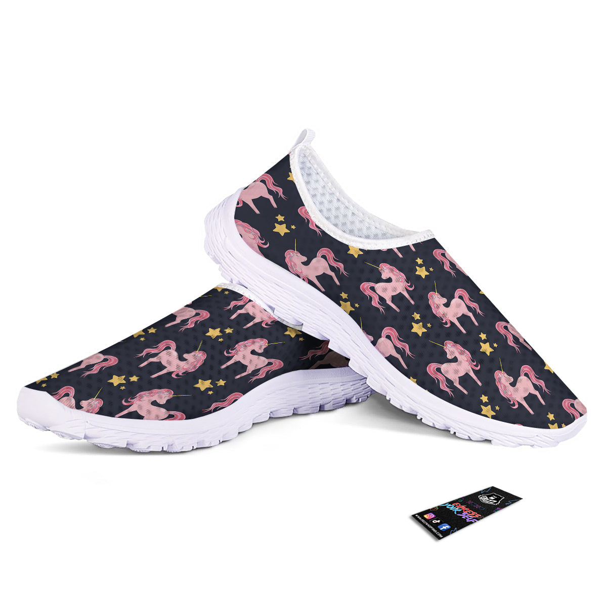 Unicorn Night Star Print Pattern Nurse Shoes-grizzshop