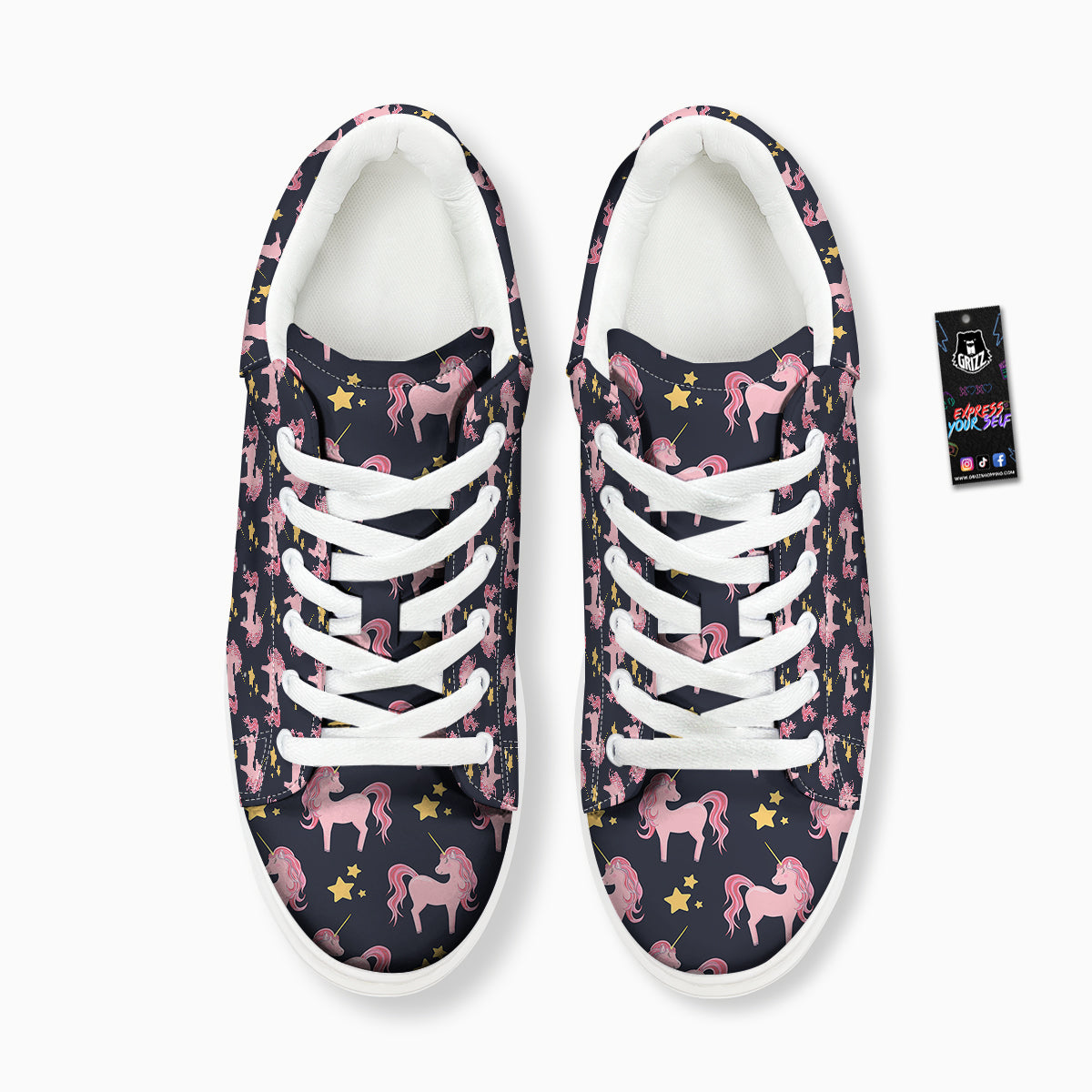 Unicorn Night Star Print Pattern Platform Shoes-grizzshop