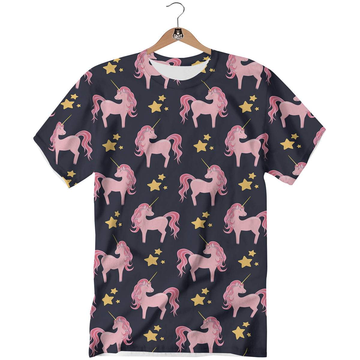 Unicorn Night Star Print Pattern T-Shirt-grizzshop
