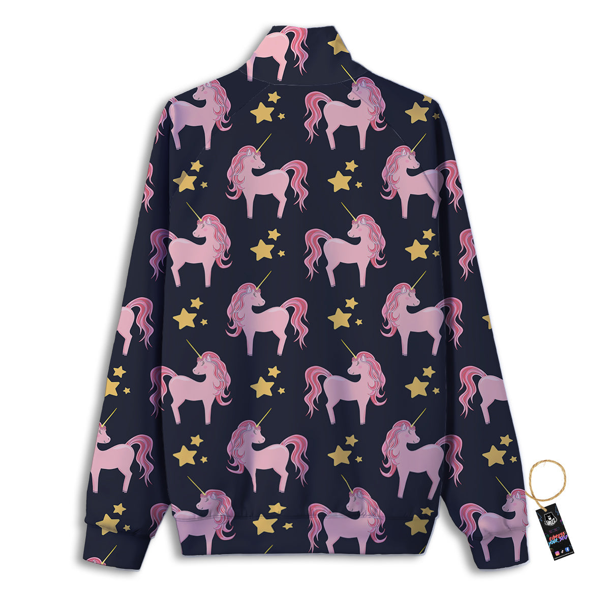 Unicorn Night Star Print Pattern Track Jacket-grizzshop