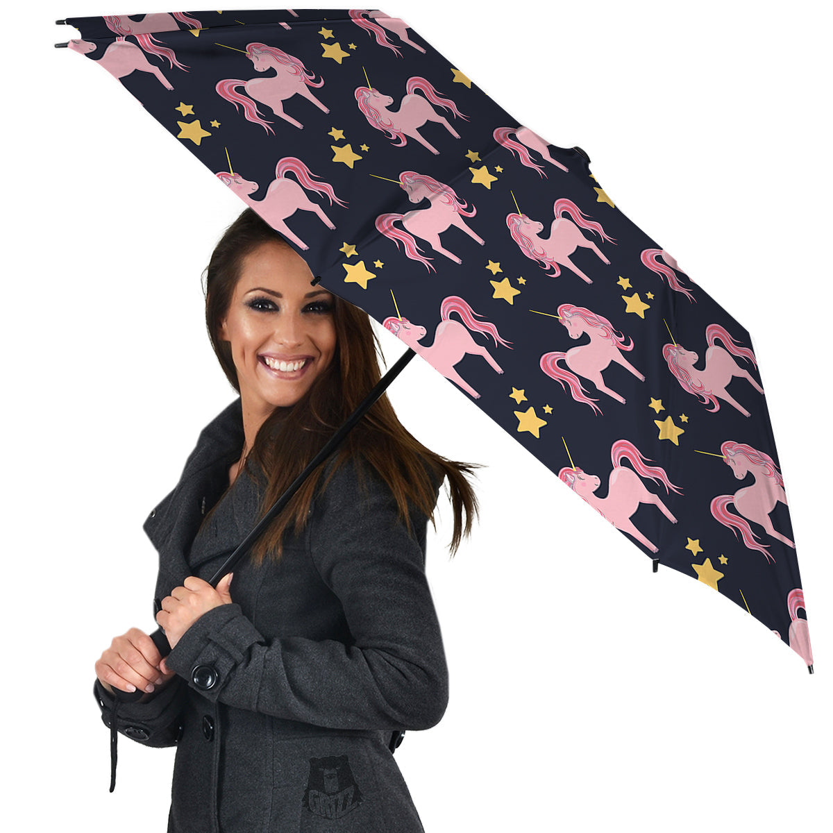 Unicorn Night Star Print Pattern Umbrella-grizzshop