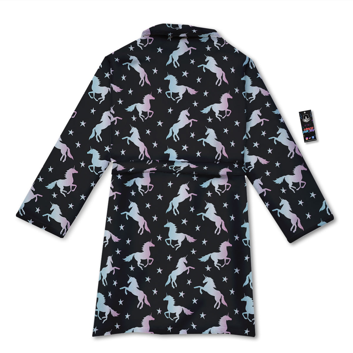 Unicorn Night Winged Print Pattern Bathrobe-grizzshop