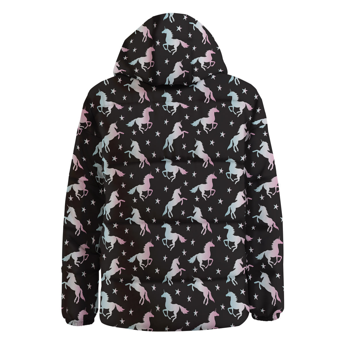 Unicorn Night Winged Print Pattern Down Jacket-grizzshop