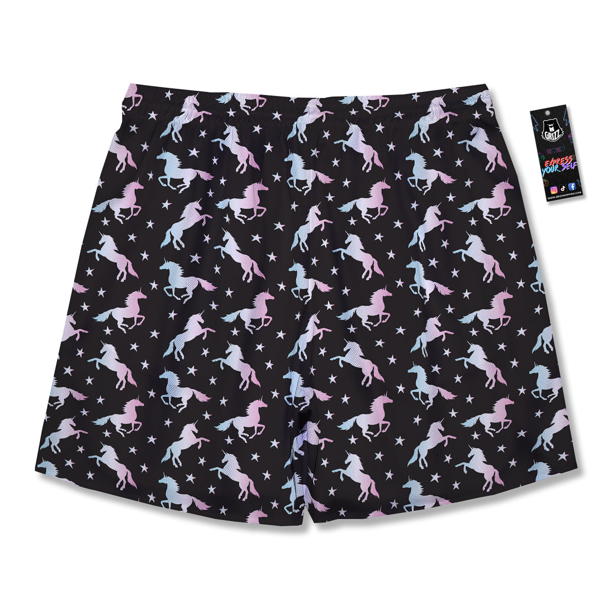 Unicorn Night Winged Print Pattern Men's Running Shorts-grizzshop