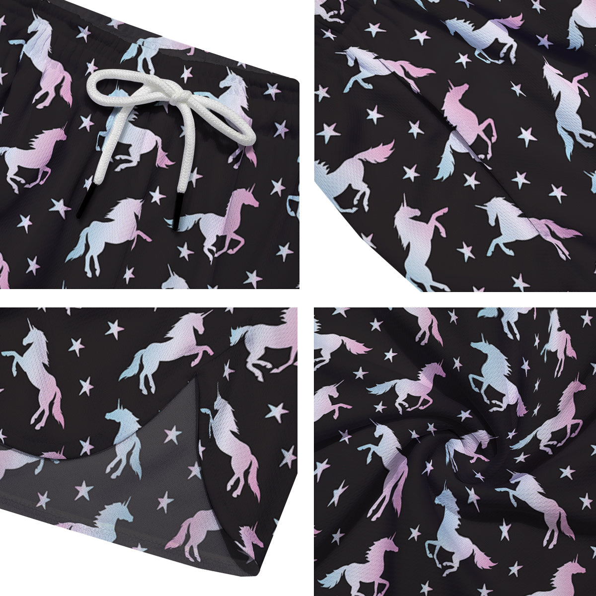Unicorn Night Winged Print Pattern Men's Running Shorts-grizzshop