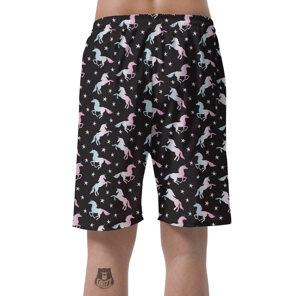 Unicorn Night Winged Print Pattern Men's Shorts-grizzshop