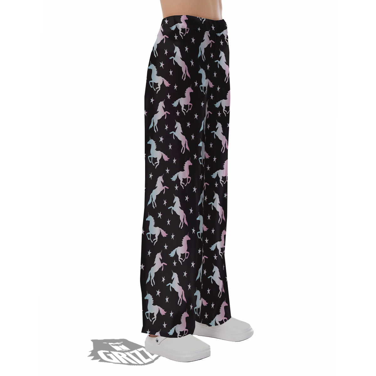 Unicorn Night Winged Print Pattern Pajama Pants-grizzshop