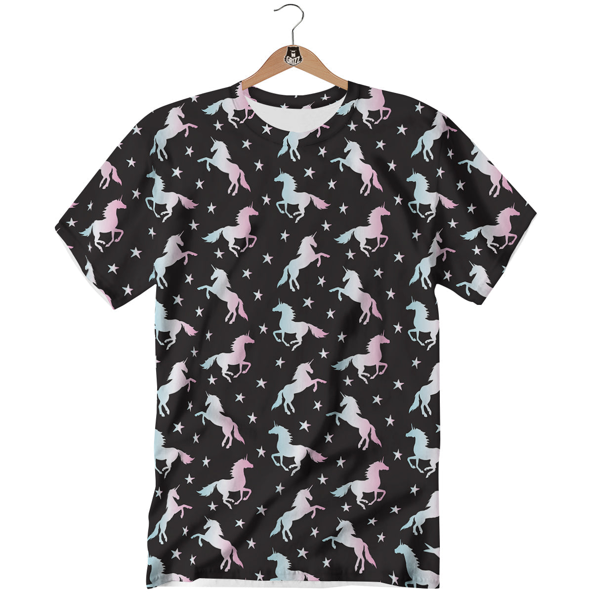 Unicorn Night Winged Print Pattern T-Shirt-grizzshop