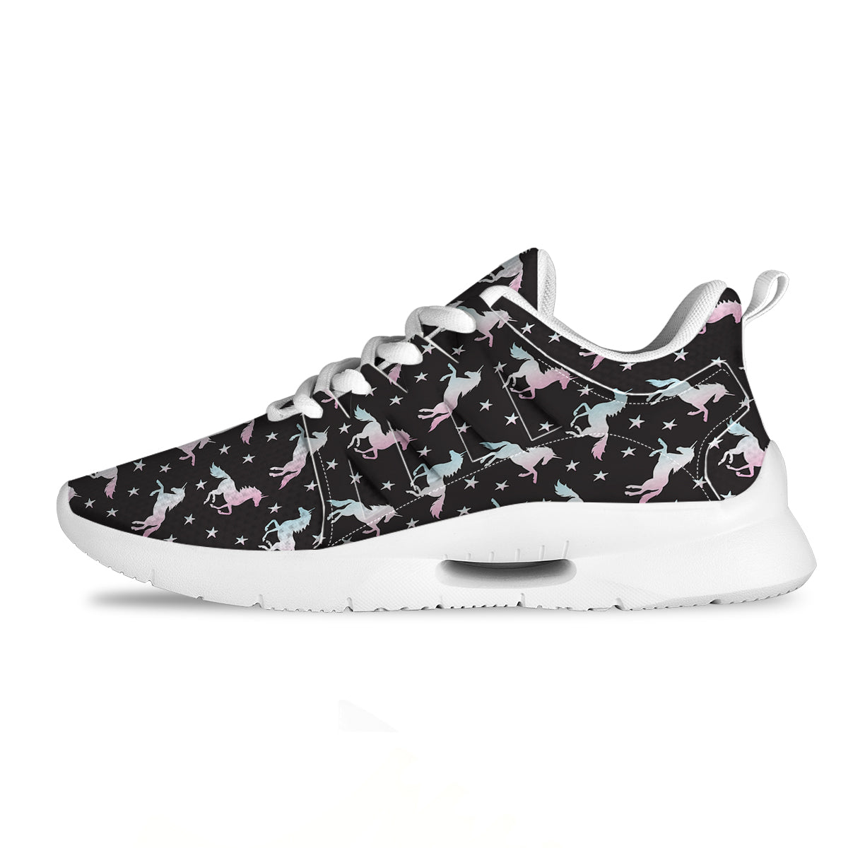 Unicorn Night Winged Print Pattern Tennis Shoes-grizzshop