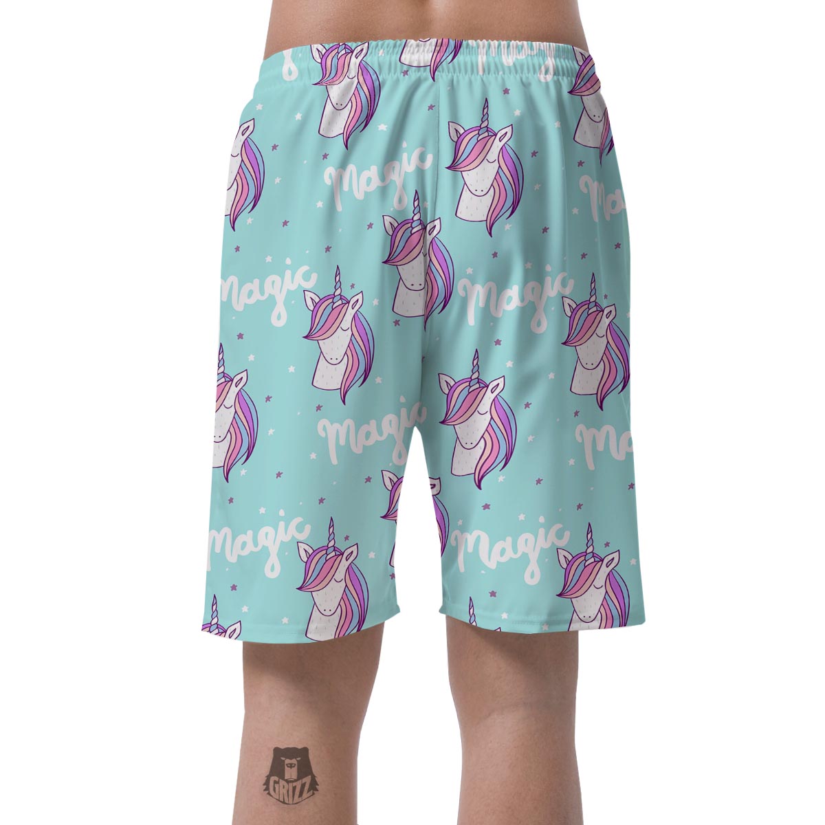 Unicorn Pastel Pattern Print Men's Shorts-grizzshop