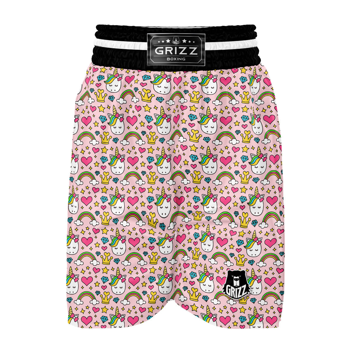 Unicorn Pattern Print Boxing Shorts-grizzshop