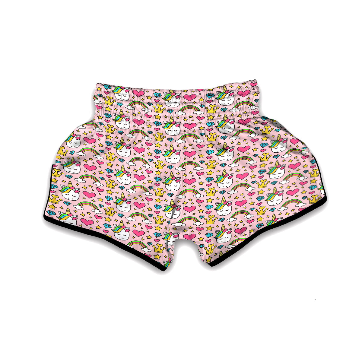 Unicorn Pattern Print Muay Thai Boxing Shorts-grizzshop