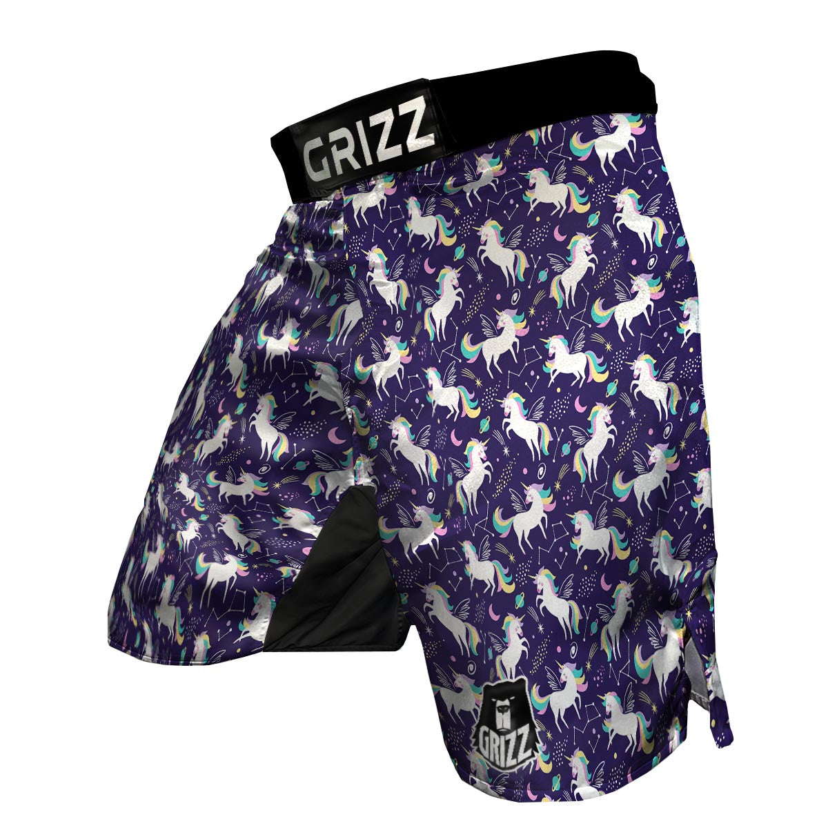 Unicorn Pattern Printt MMA Shorts-grizzshop