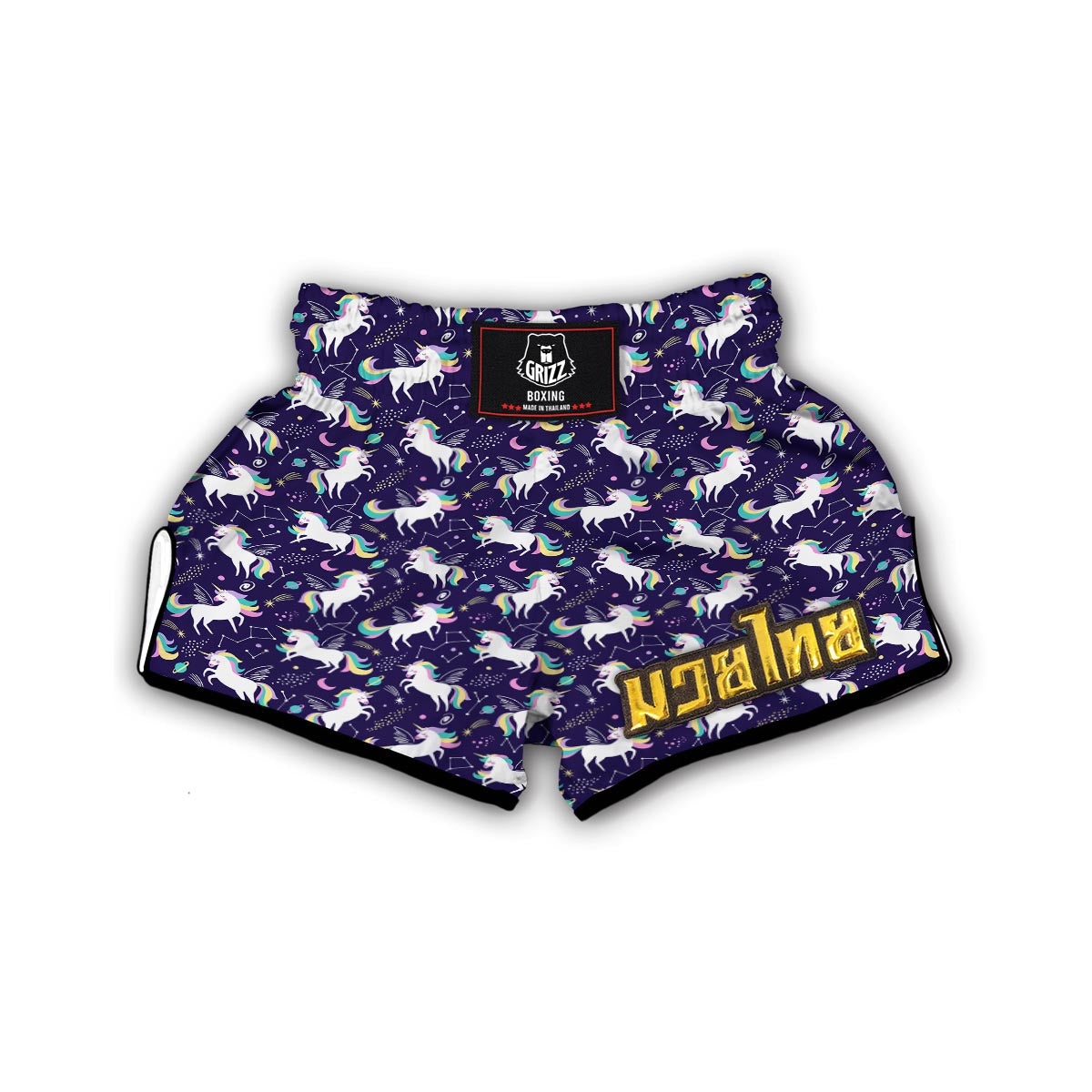 Unicorn Pattern Printt Muay Thai Boxing Shorts-grizzshop