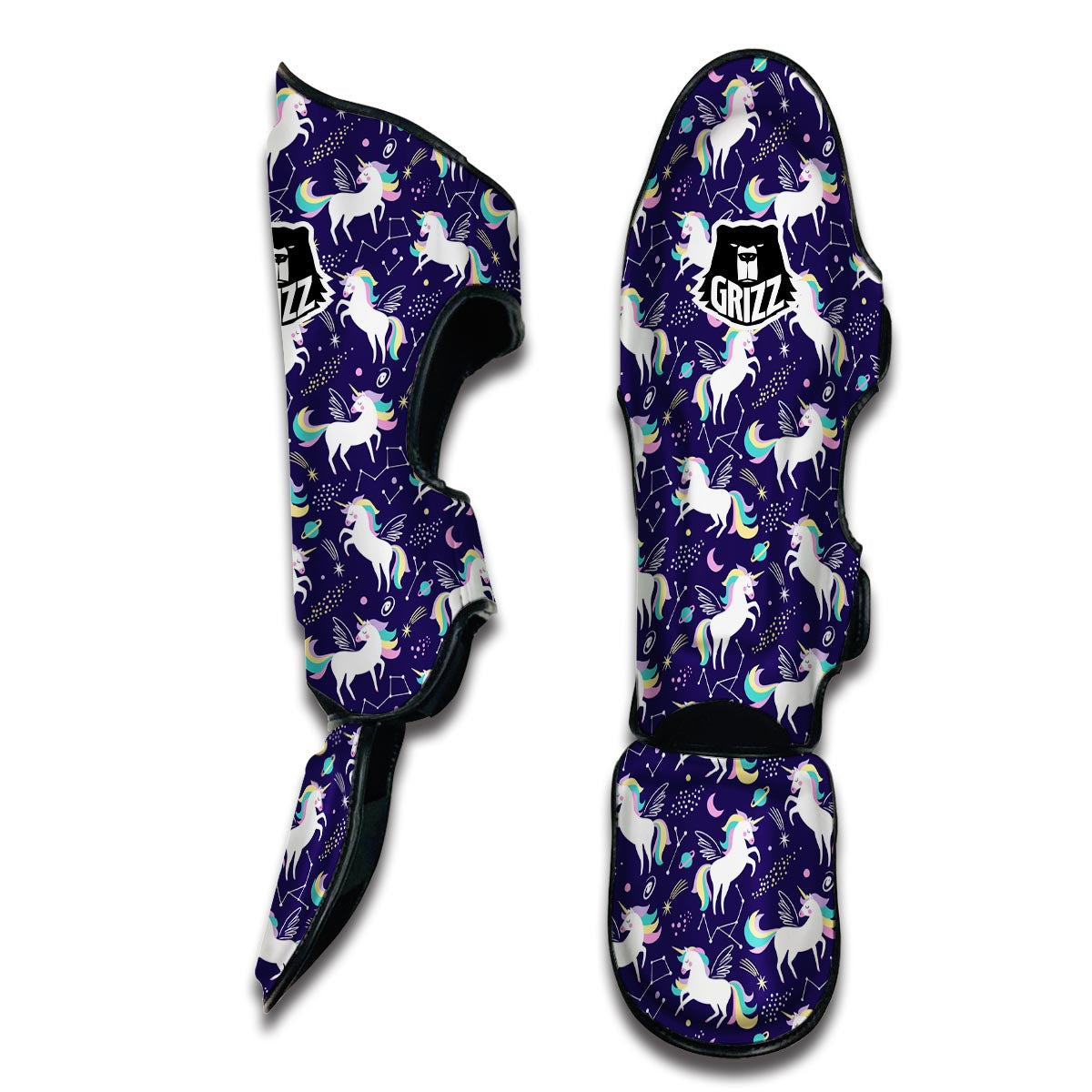 Unicorn Pattern Printt Muay Thai Shin Guards-grizzshop