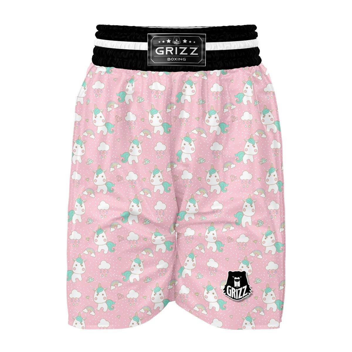 Unicorn Pink Pattern Print Boxing Shorts-grizzshop