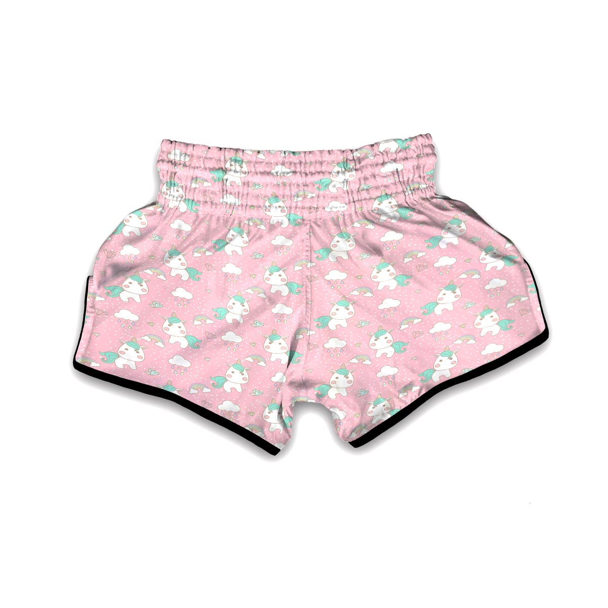 Unicorn Pink Pattern Print Muay Thai Boxing Shorts-grizzshop