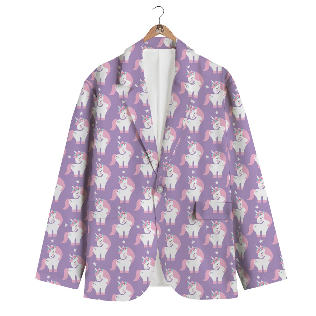 Unicorn Print Pattern Men's Blazer-grizzshop