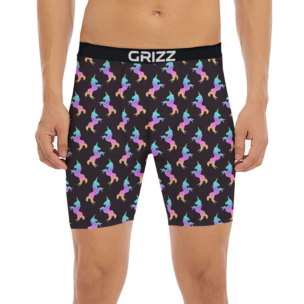 Unicorn Rainbow Origami Print Pattern Boxer Briefs-grizzshop