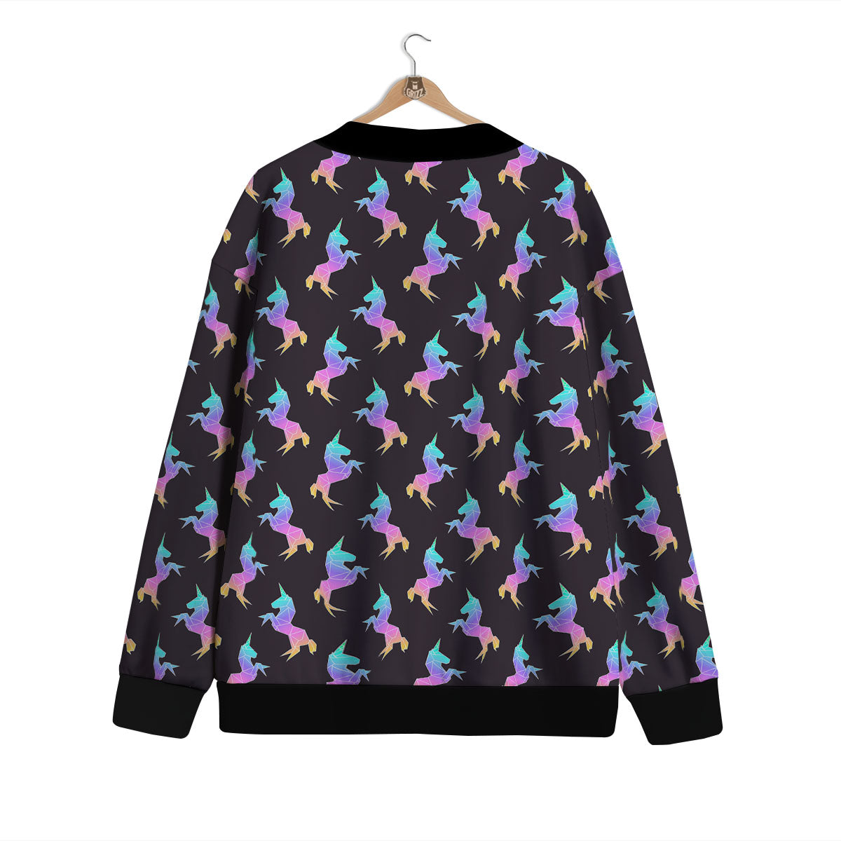 Unicorn Rainbow Origami Print Pattern Cardigan-grizzshop