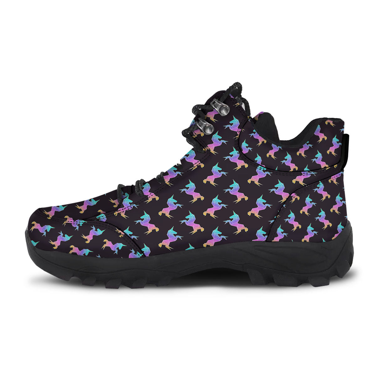 Unicorn Rainbow Origami Print Pattern Hiking Shoes-grizzshop
