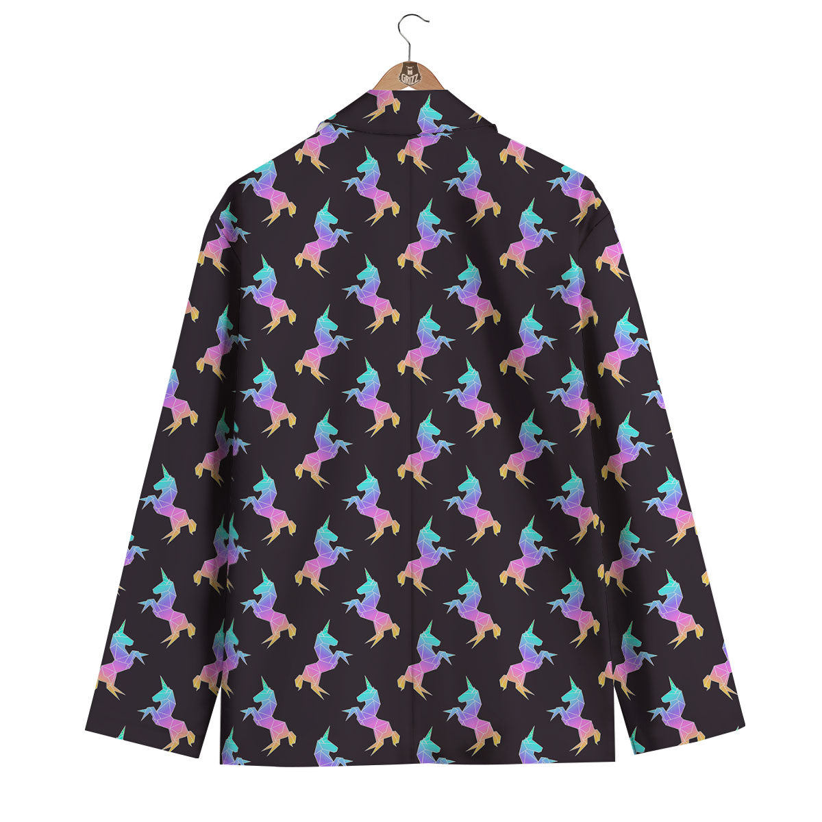 Unicorn Rainbow Origami Print Pattern Men's Blazer-grizzshop