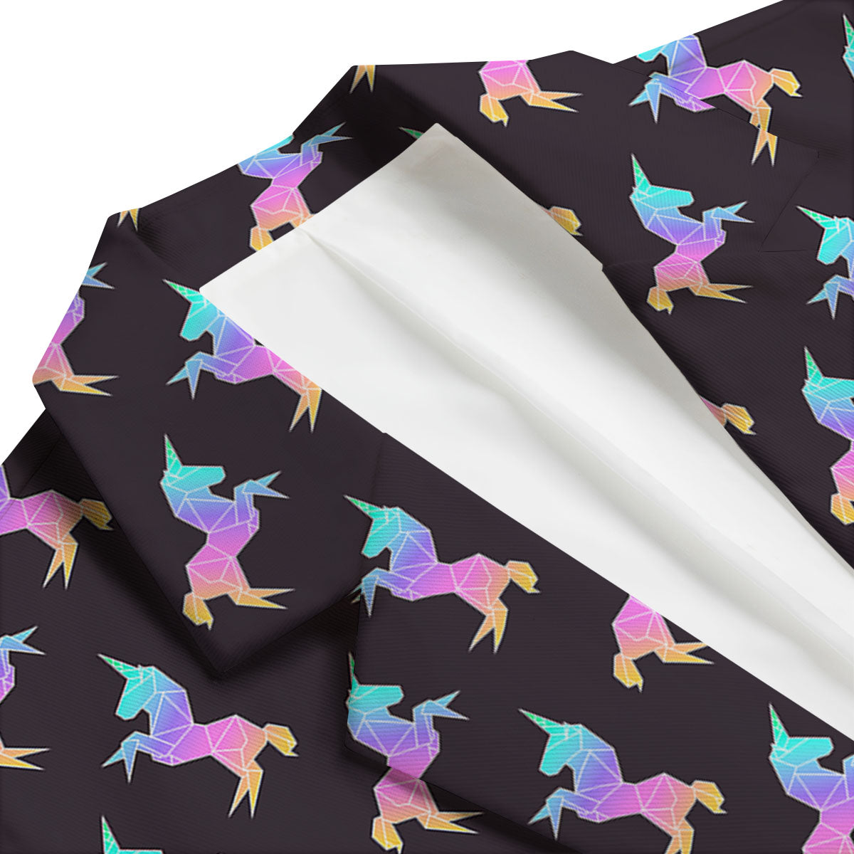 Unicorn Rainbow Origami Print Pattern Men's Blazer-grizzshop
