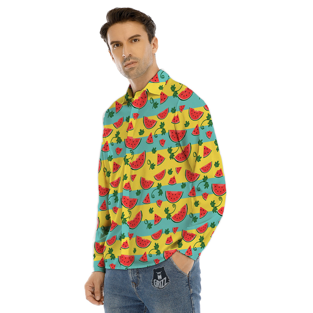 Unicorn Rainbow Origami Print Pattern Men's Dress Shirts-grizzshop