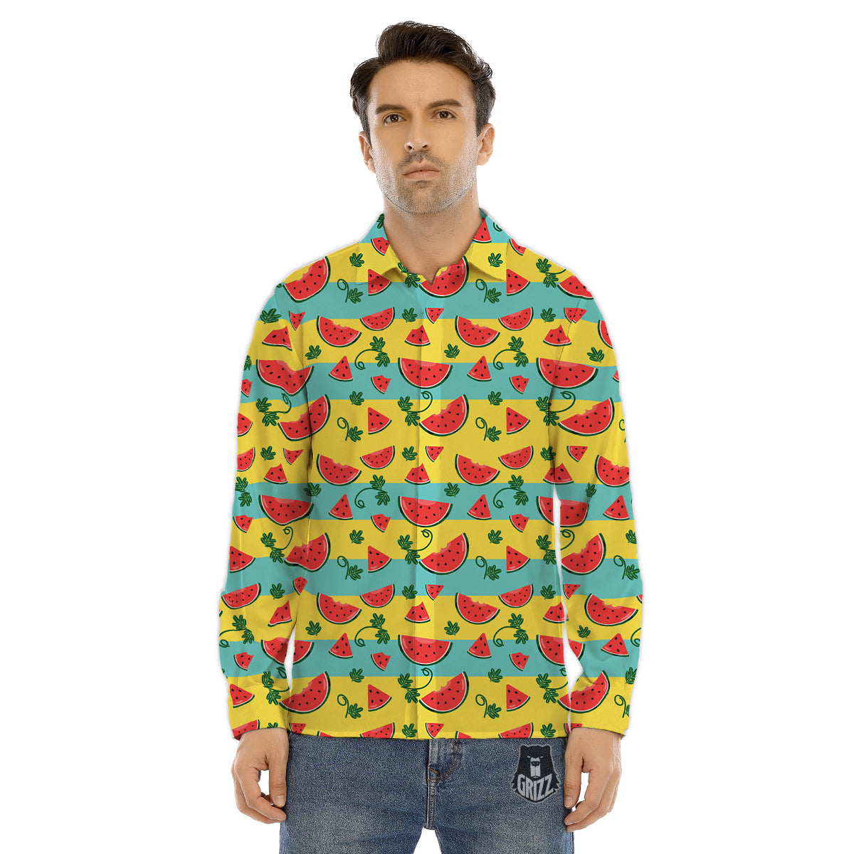 Unicorn Rainbow Origami Print Pattern Men's Dress Shirts-grizzshop