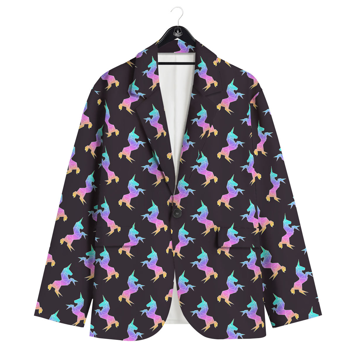 Unicorn Rainbow Origami Print Pattern Men's Sport Coat-grizzshop
