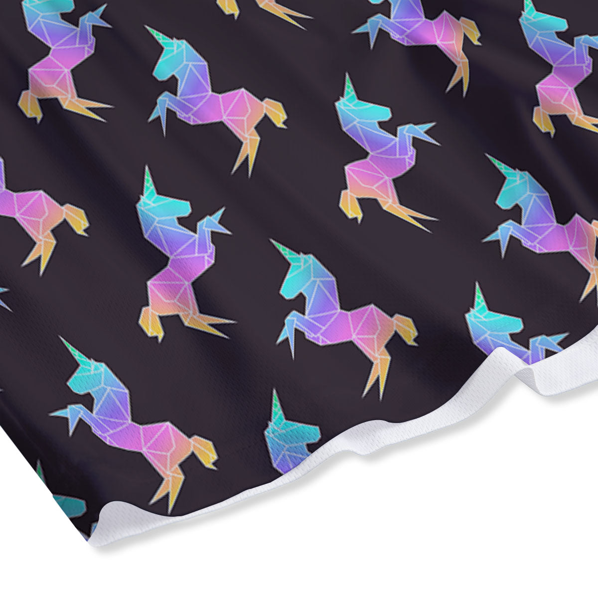Unicorn Rainbow Origami Print Pattern Mesh Shorts