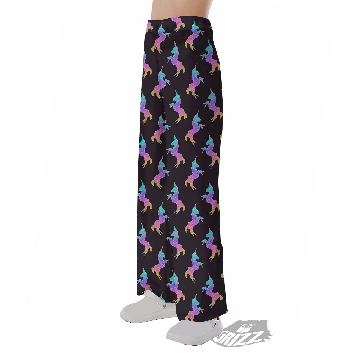 Unicorn Rainbow Origami Print Pattern Pajama Pants-grizzshop