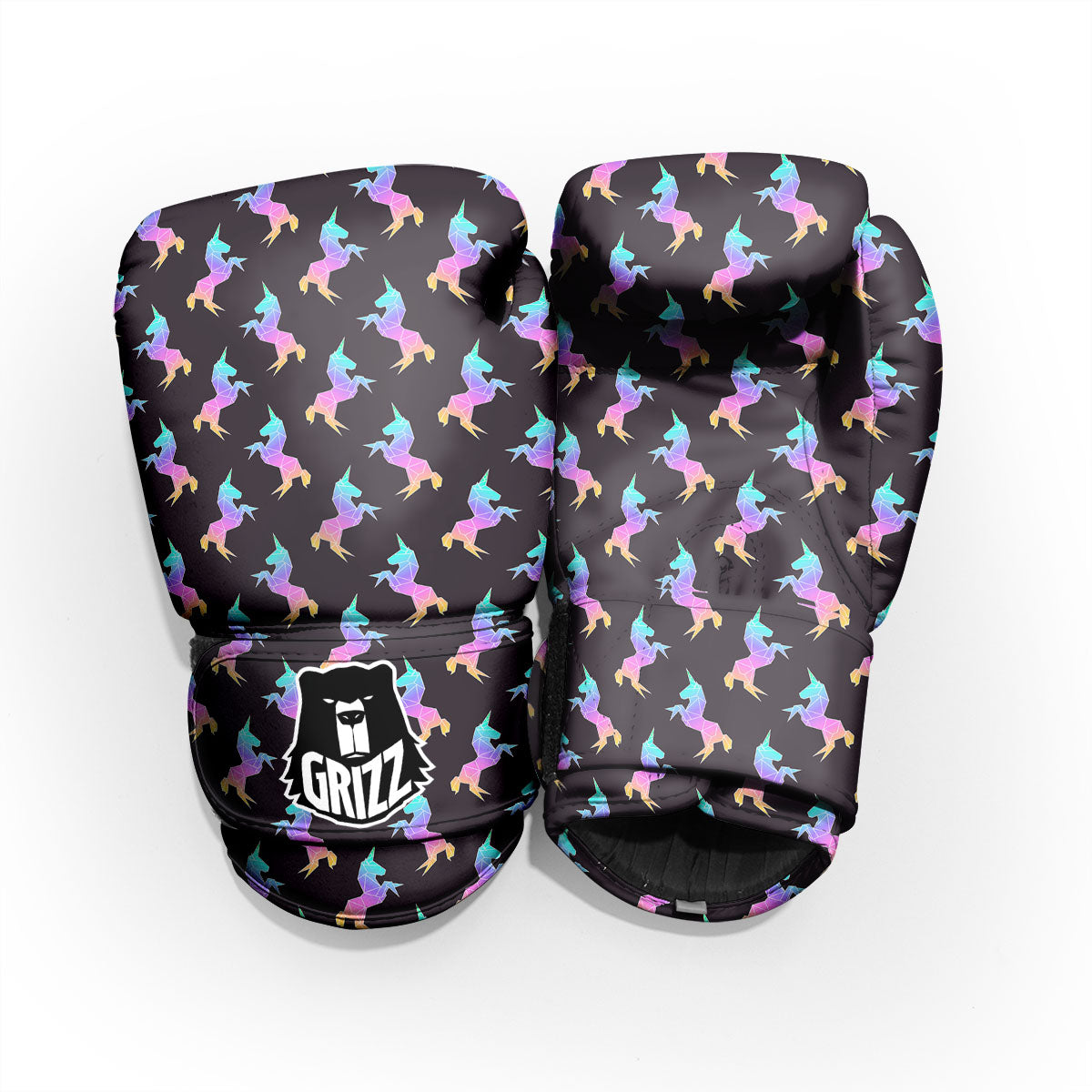 Unicorn Rainbow Origami Print Pattern Pro Boxing Glove