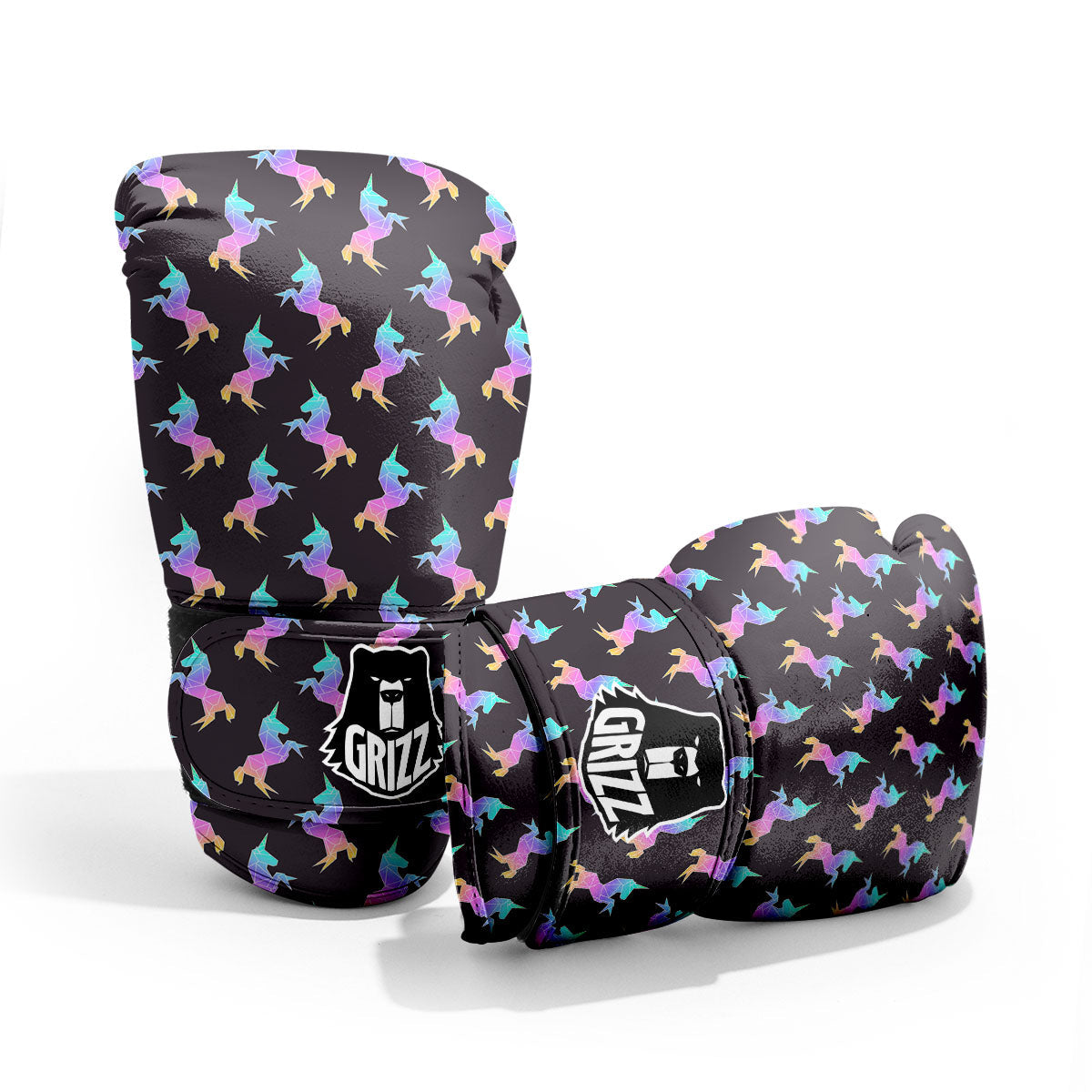 Unicorn Rainbow Origami Print Pattern Pro Boxing Glove
