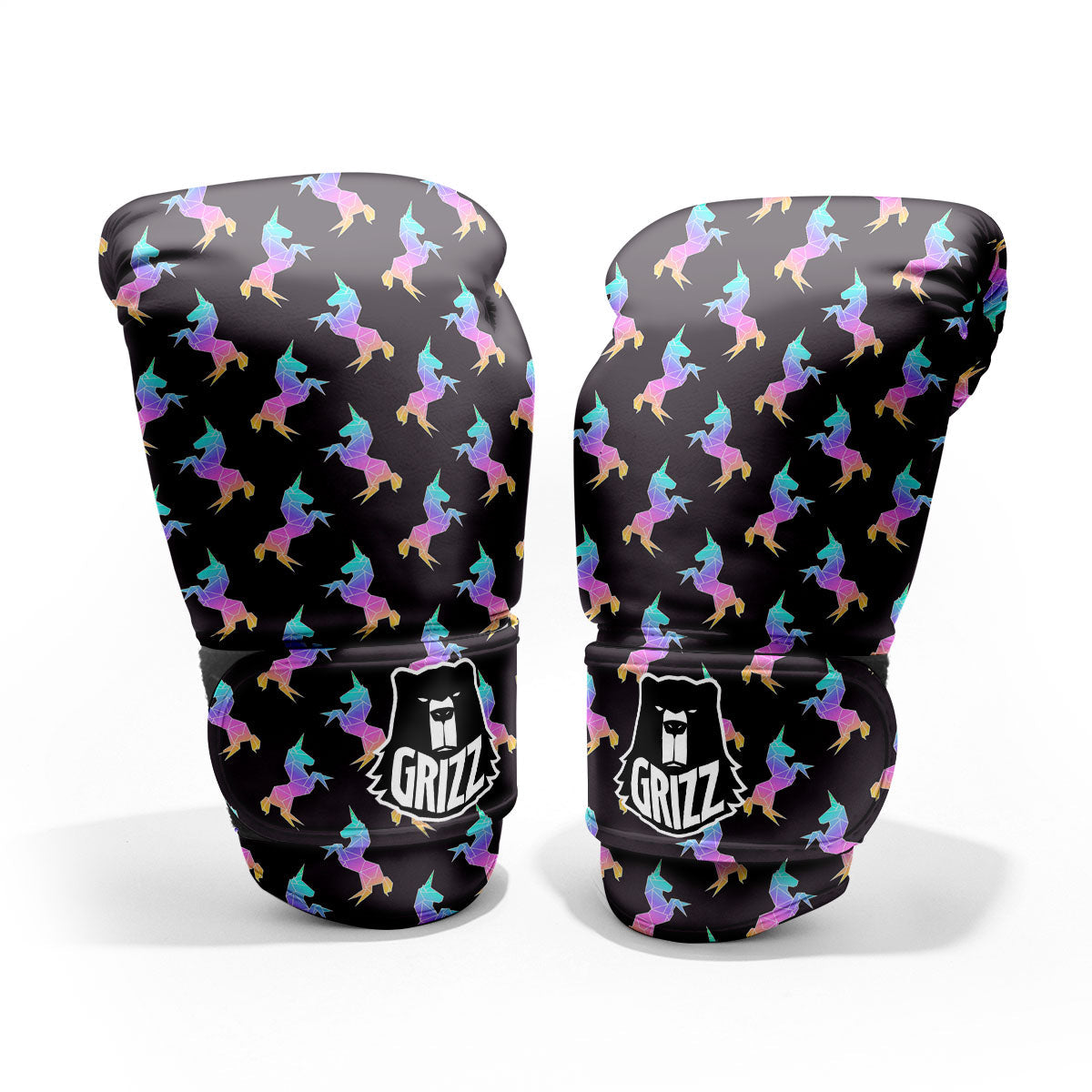 Unicorn Rainbow Origami Print Pattern Pro Boxing Glove