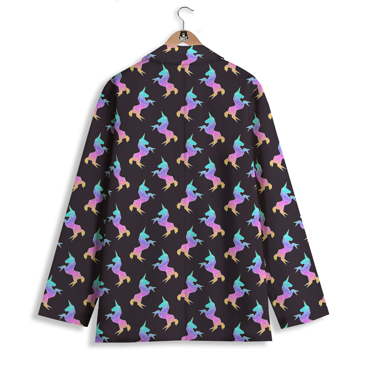 Unicorn Rainbow Origami Print Pattern Women's Blazer-grizzshop