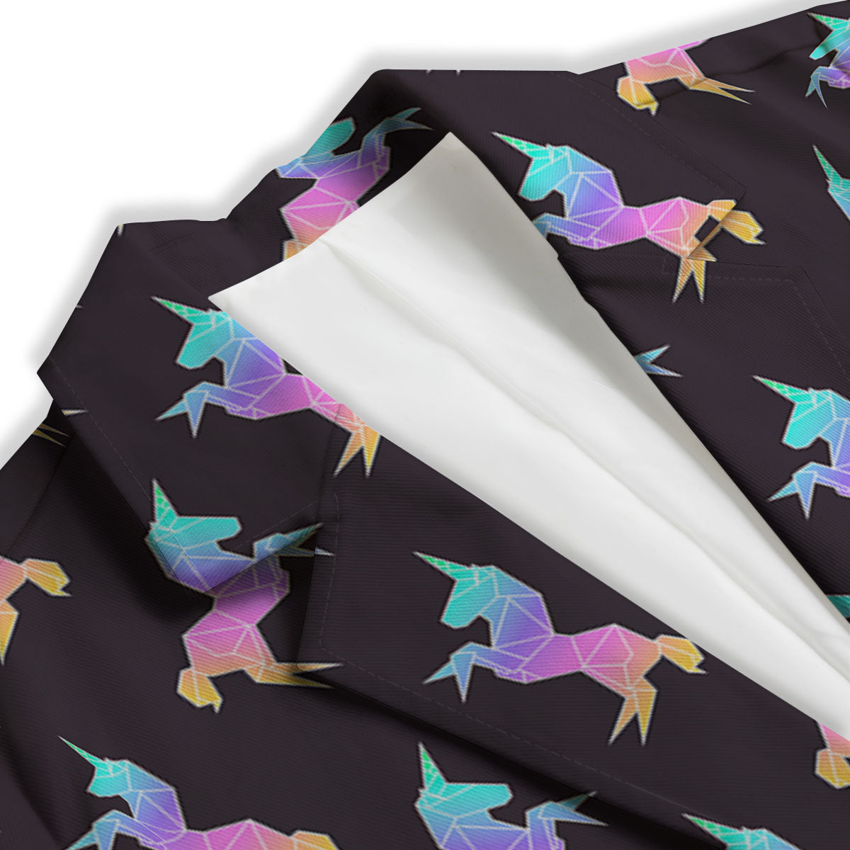 Unicorn Rainbow Origami Print Pattern Women's Blazer-grizzshop