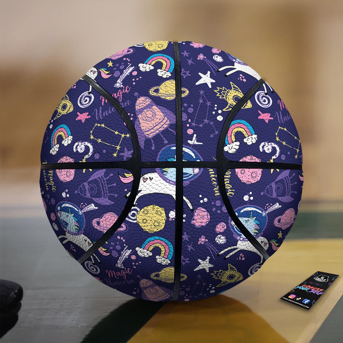 Unicorn Space Astronaut Print Pattern Basketball-grizzshop